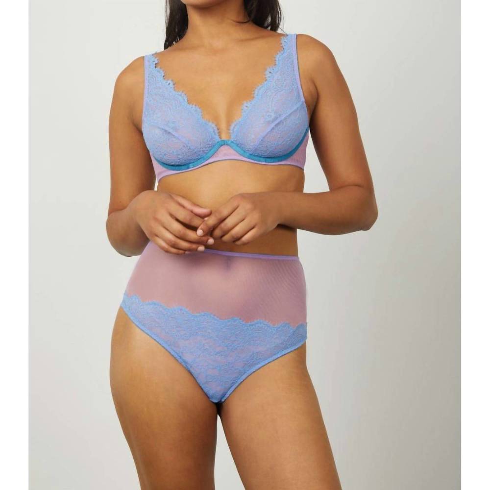 NEW DORA LARSEN jessica high waist knicker in cornflower blue/lilac/ocean green